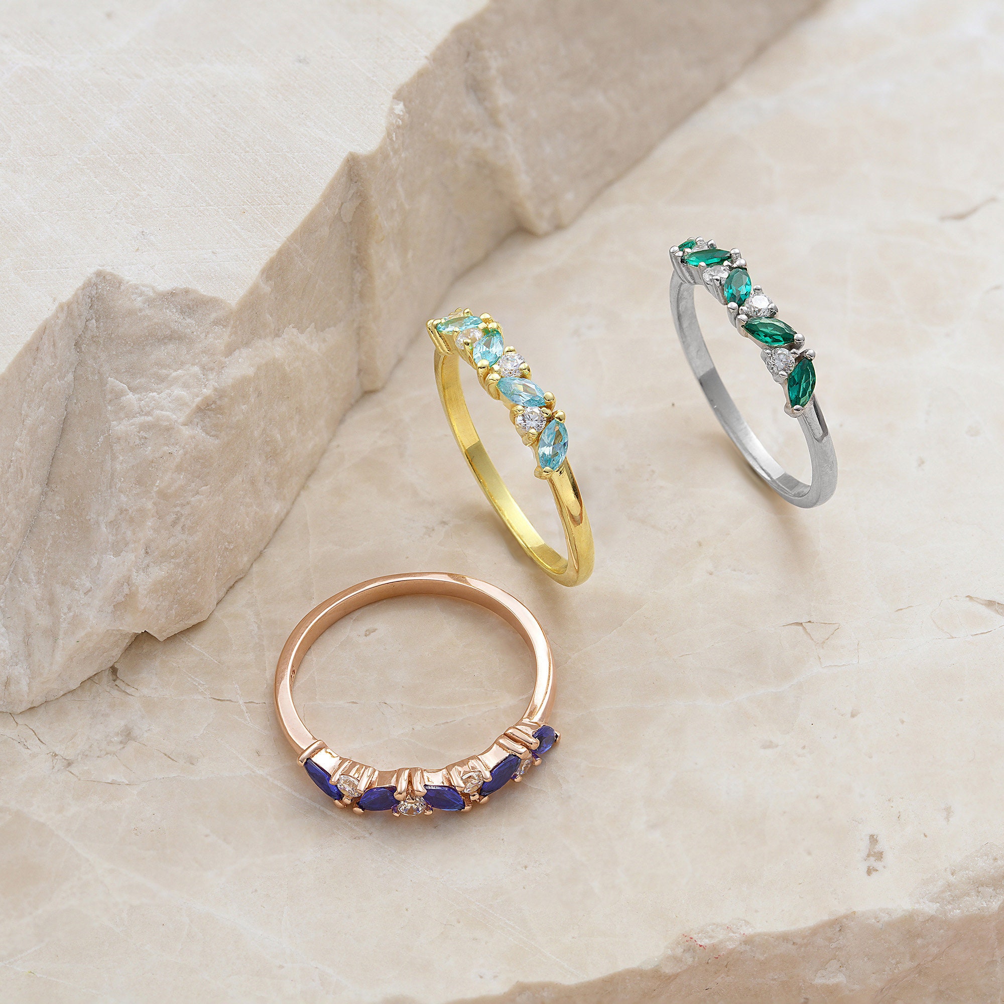 Always Here Green Stackable Ring