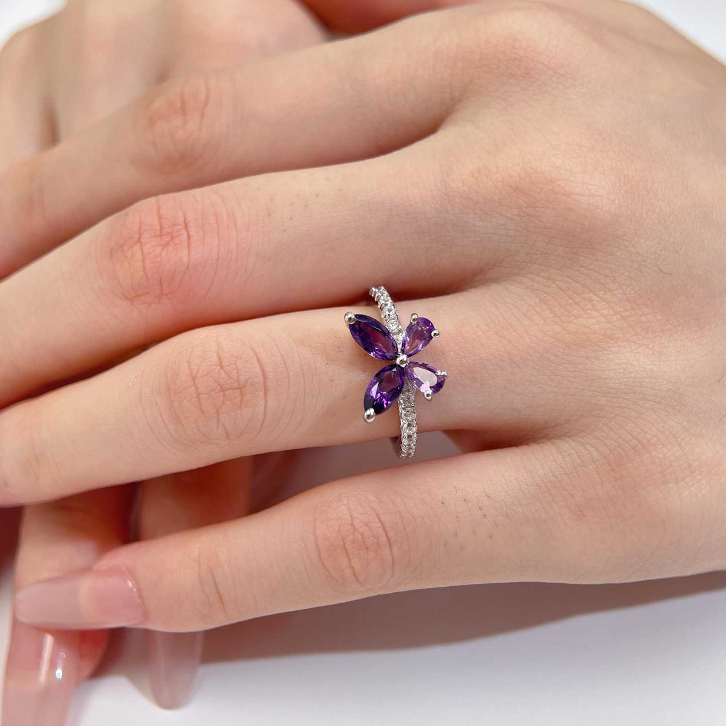 Purple Butterfly For Myself Lupus Awareness Ring