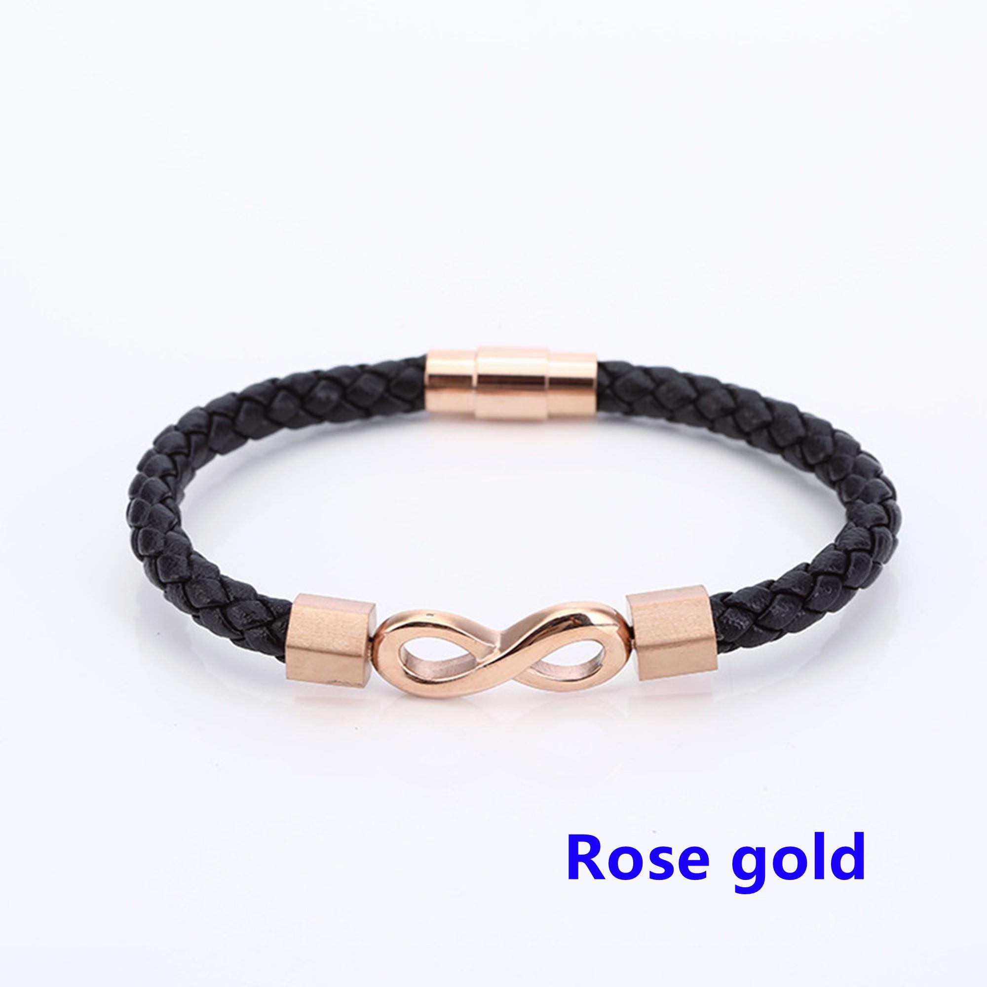 To My Man Soulmate Gift Personalized Infinity Leather Bracelet