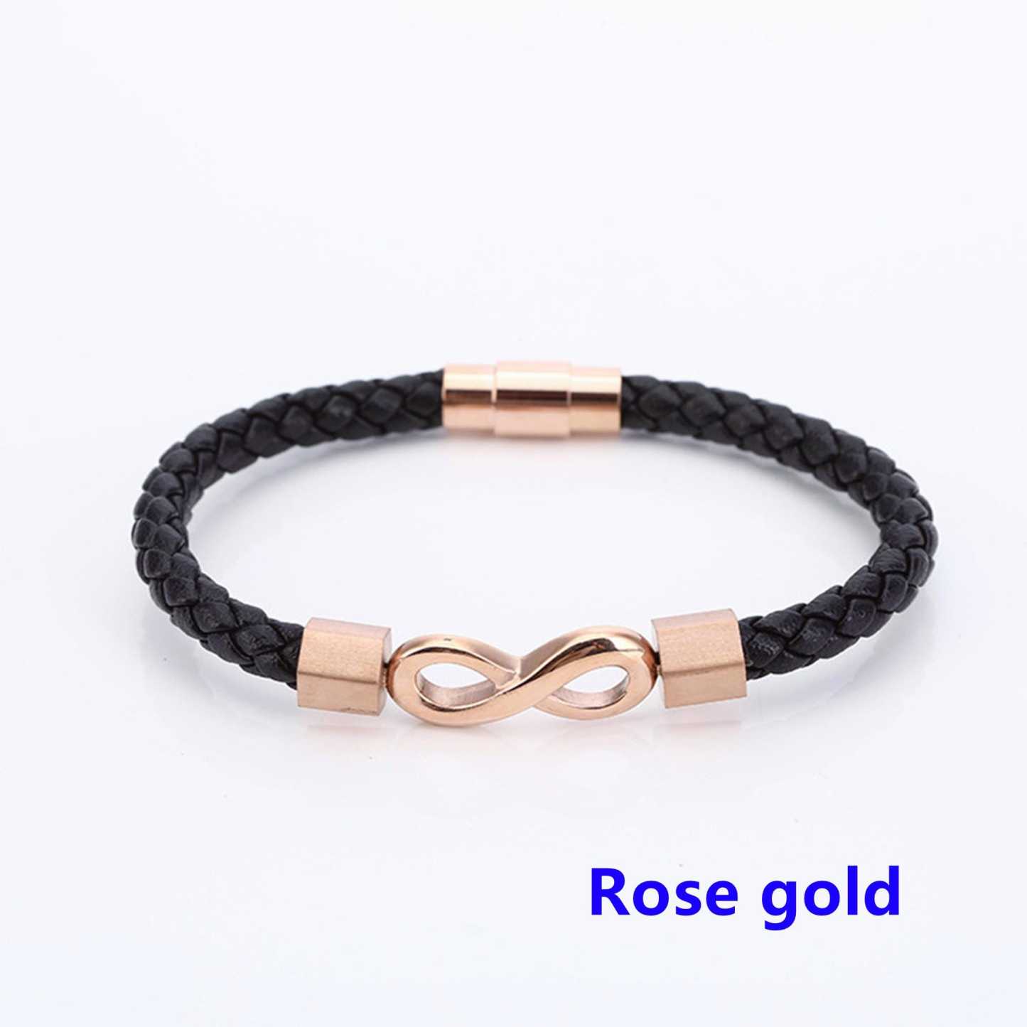 To My Man Soulmate Gift Personalized Infinity Leather Bracelet