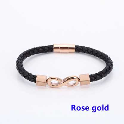 To My Man Soulmate Gift Personalized Infinity Leather Bracelet