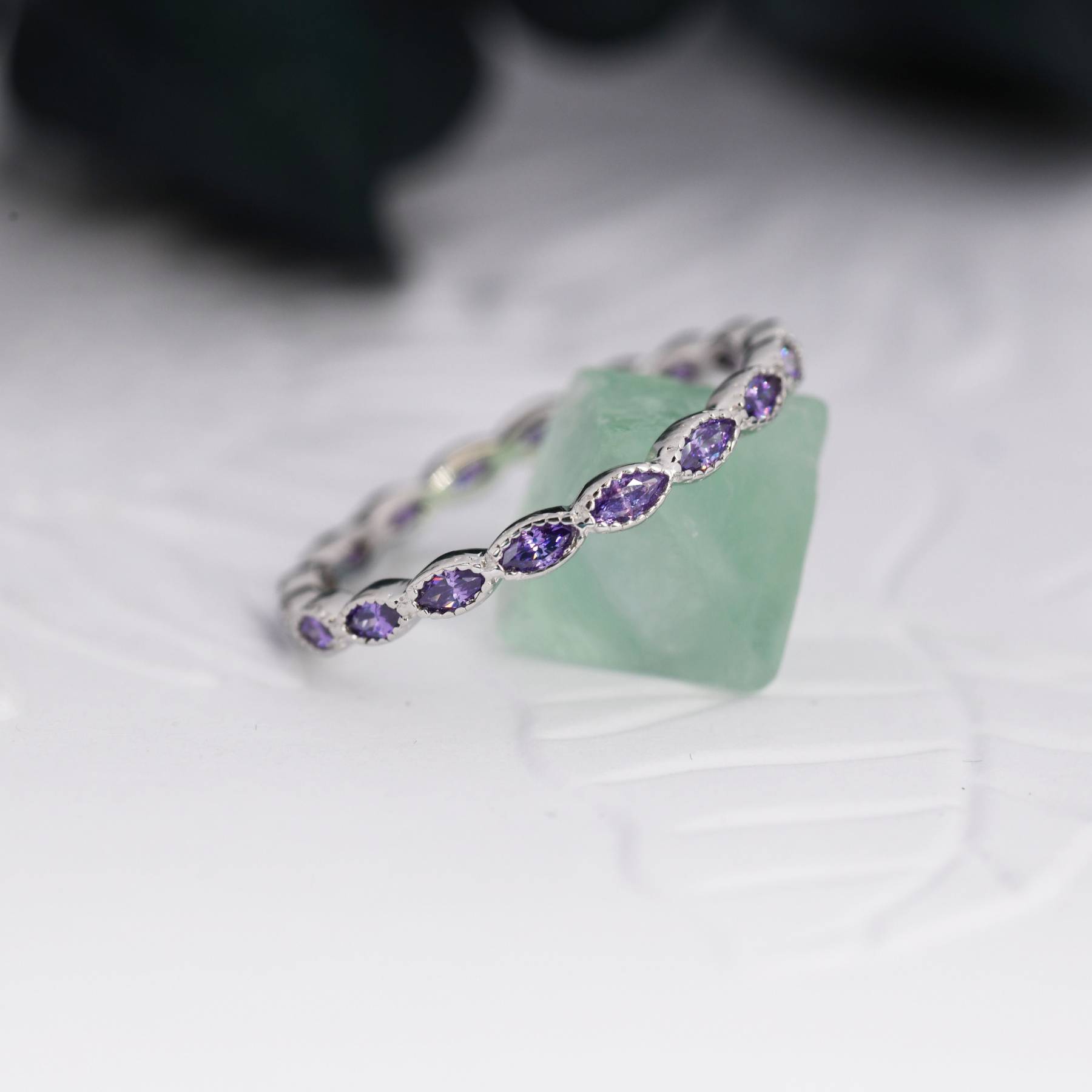 Lupus Awareness Purple Marquise Ring