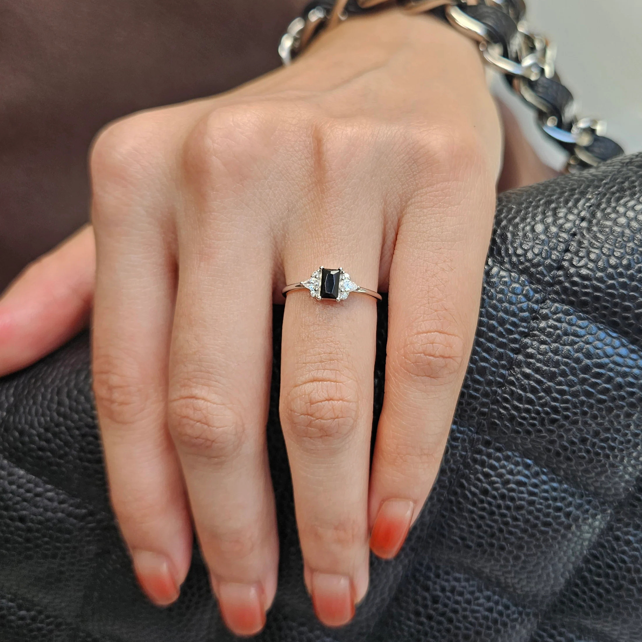 I'm Choosing My Peace Black Cz Ring