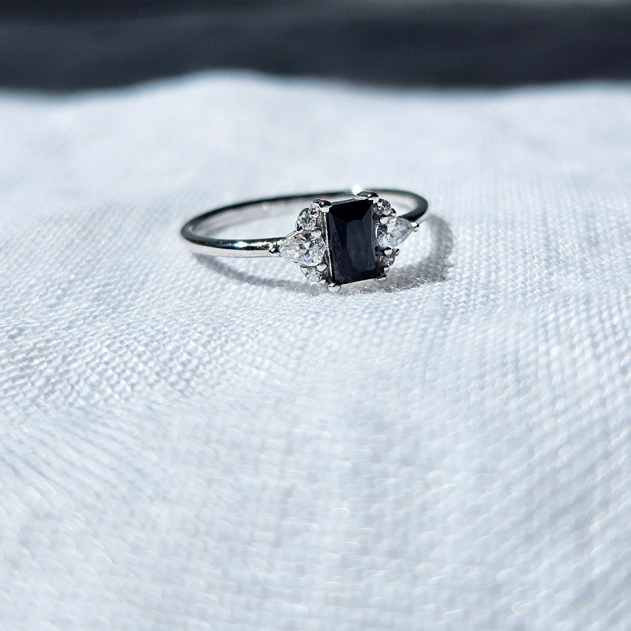 I'm Choosing My Peace Black Cz Ring