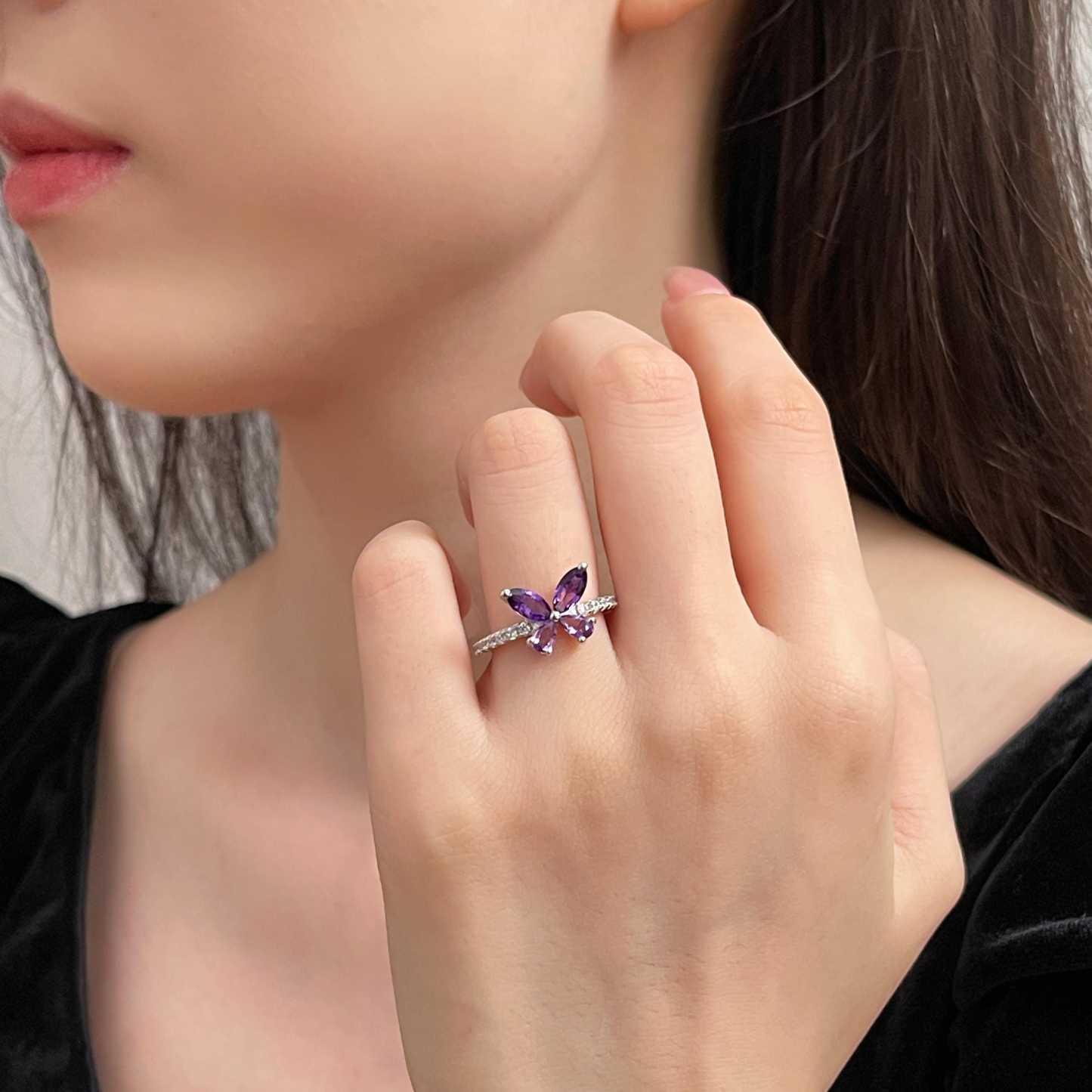 Purple Butterfly For Myself Lupus Awareness Ring