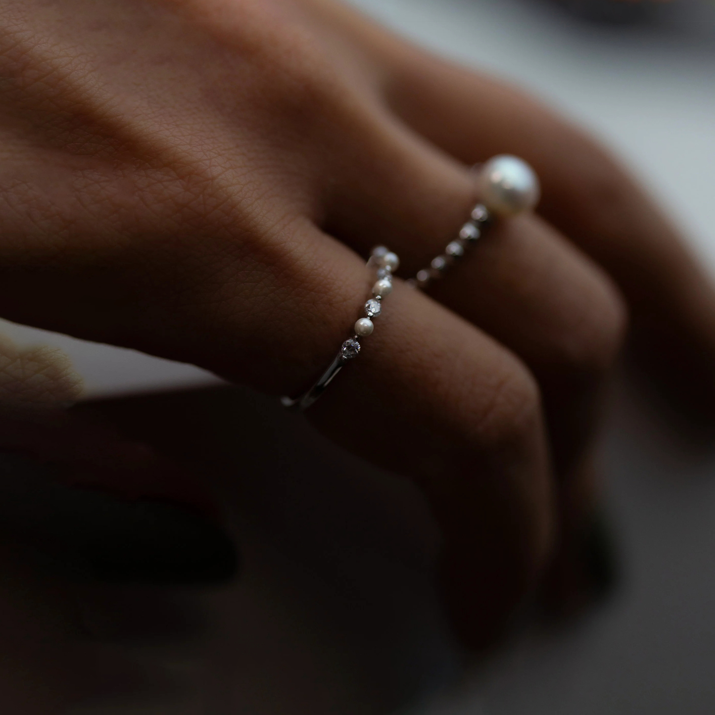 In Loving Memory Pearl Diamond Ring