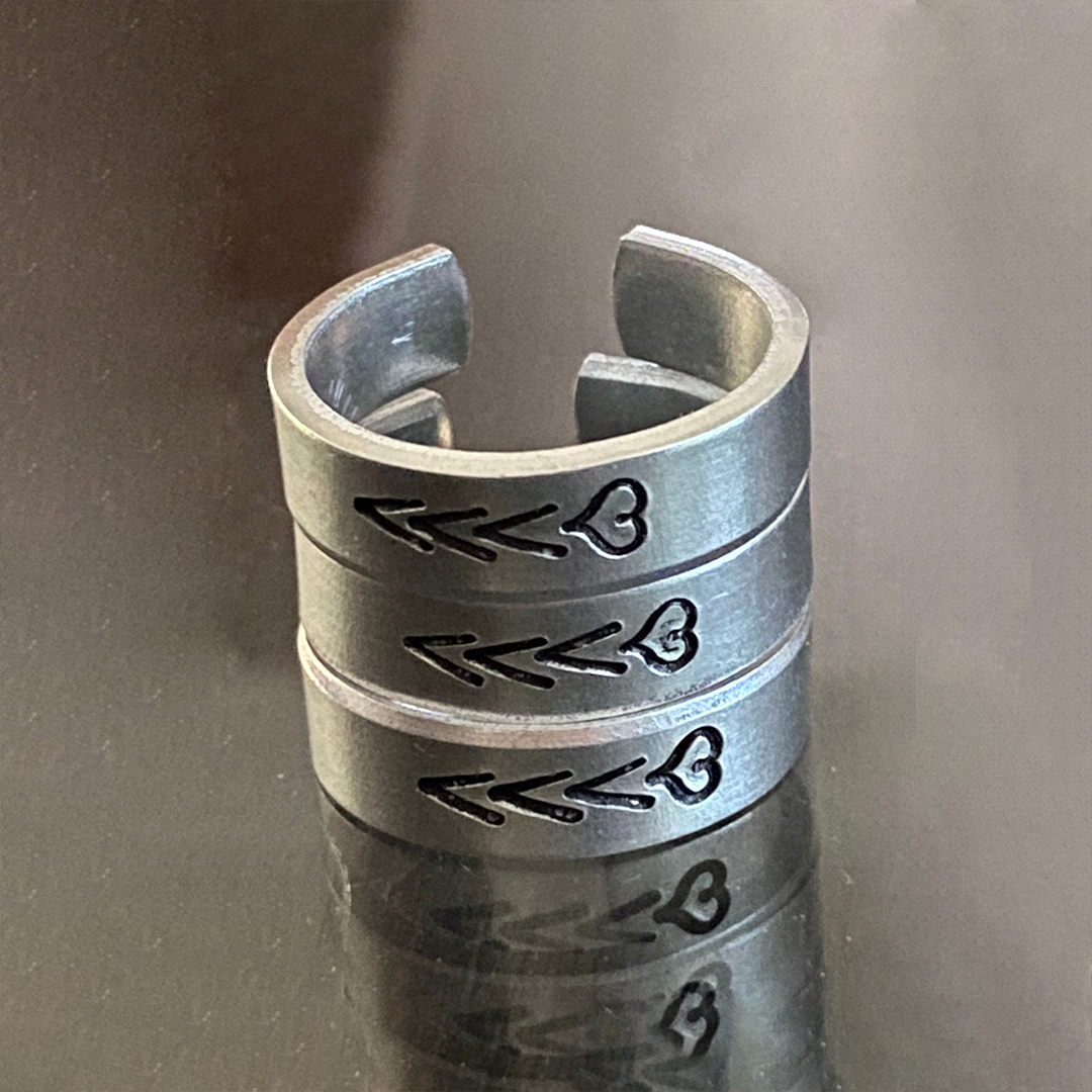 Down Syndrome Awareness Hand Stamped Heart Ring