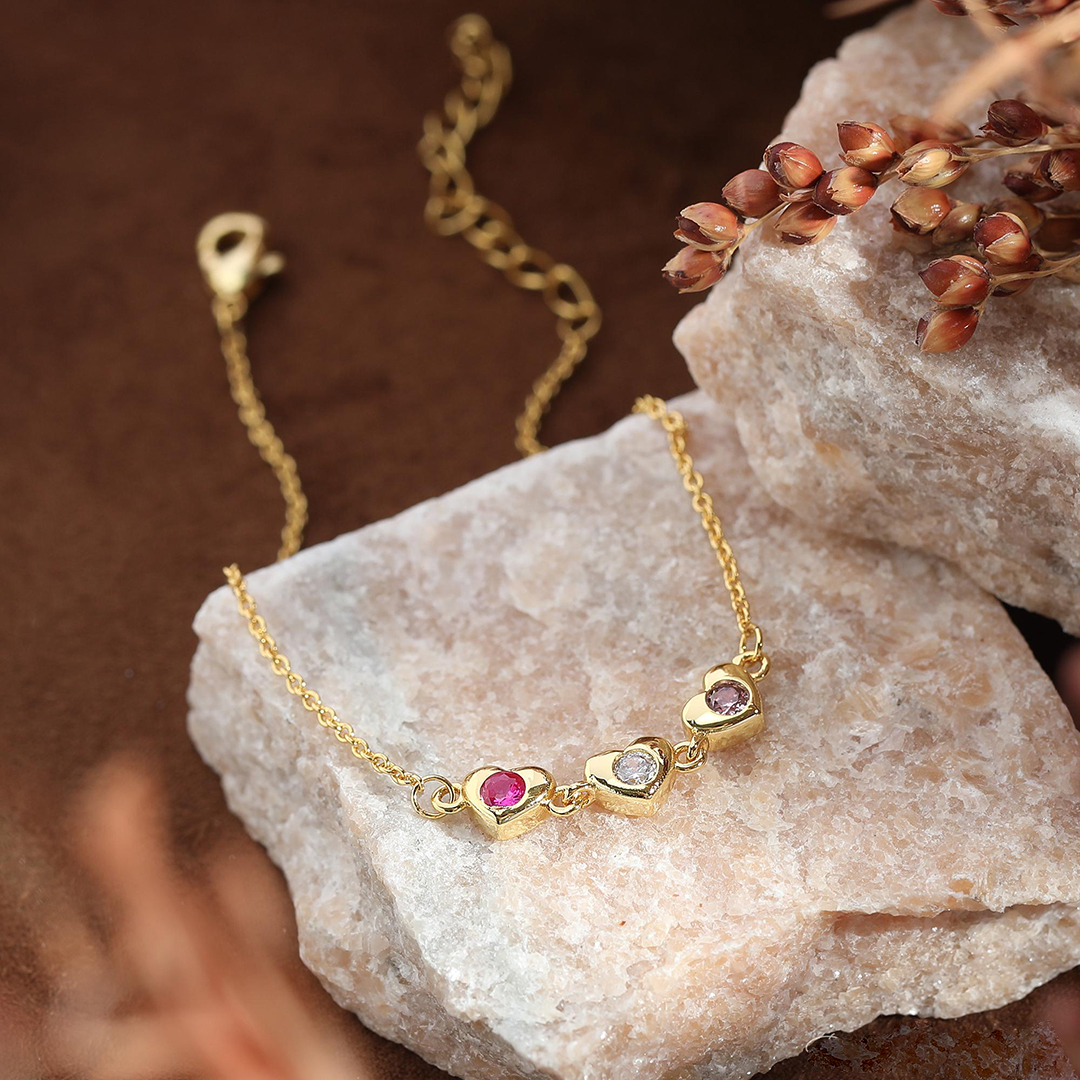 My Family My Heart Custom Heart Birthstone Bracelet