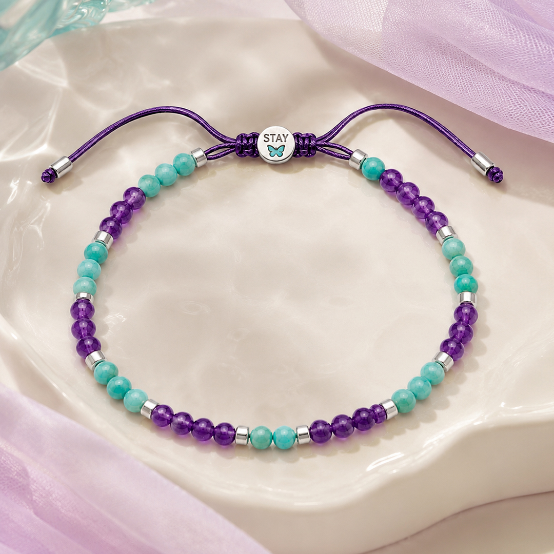 Stay, Tomorrow Needs You Suicide Awareness Beaded Bracelet