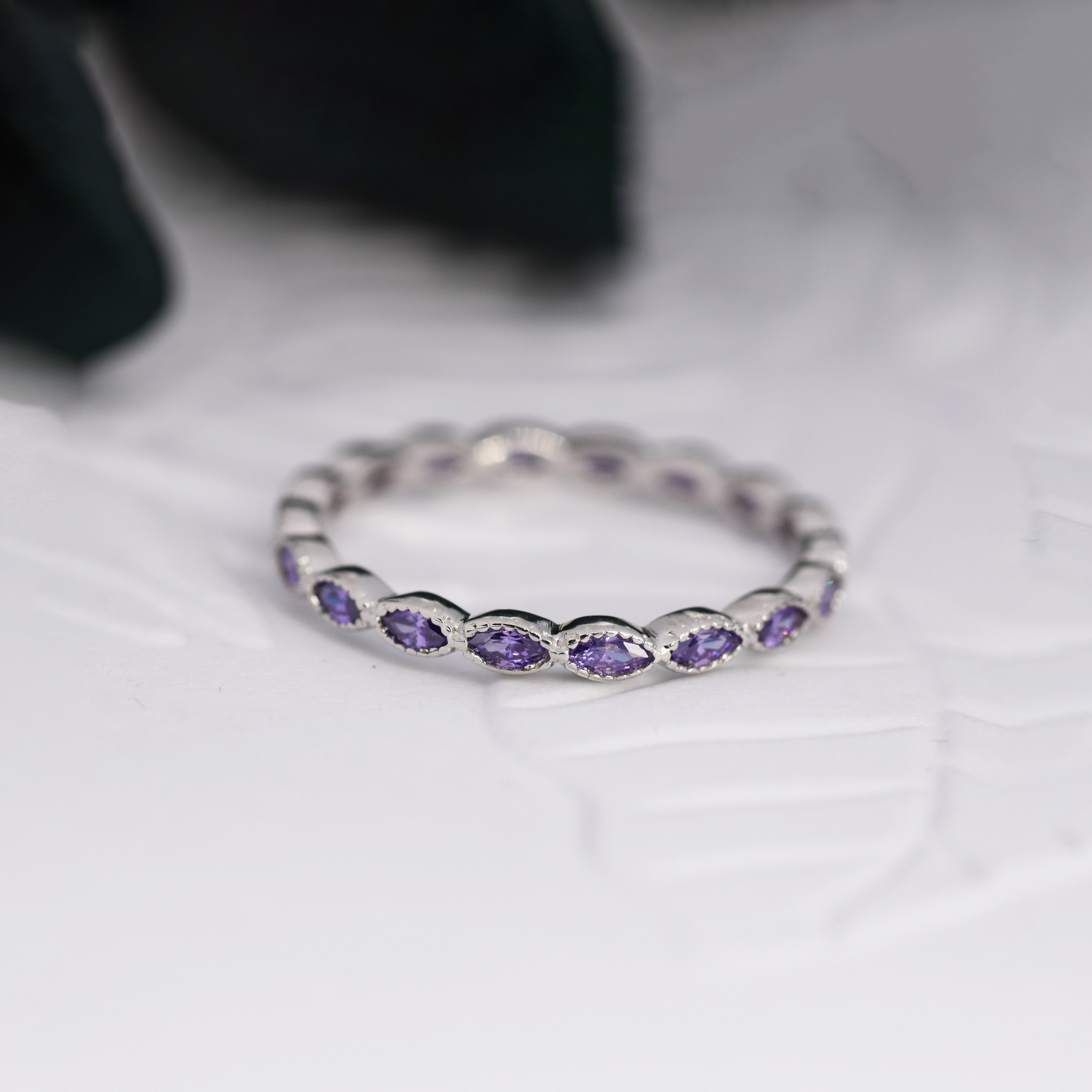 Lupus Awareness Purple Marquise Ring