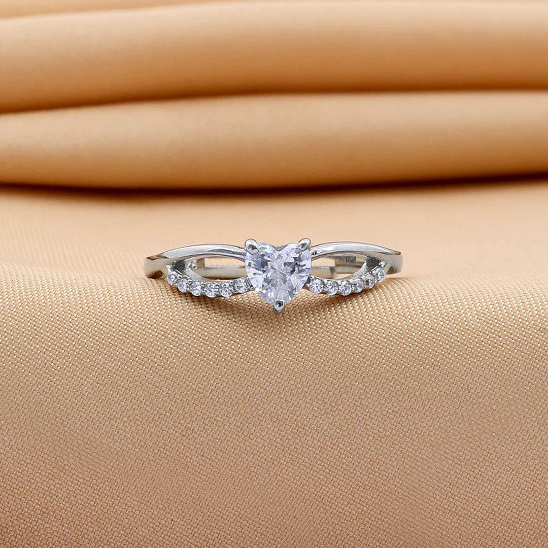Choosing My Peace Heart Zircon Ring