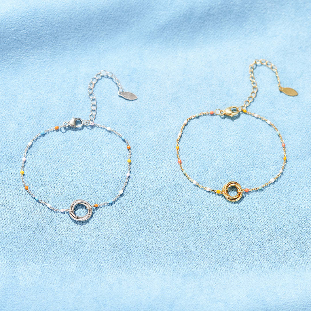 Matching Friendship Three Circles Link Bracelets