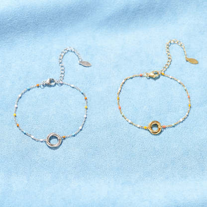 Matching Friendship Three Circles Link Bracelets