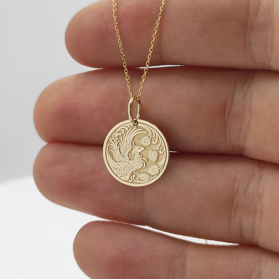 Phoenix Engraved Necklace
