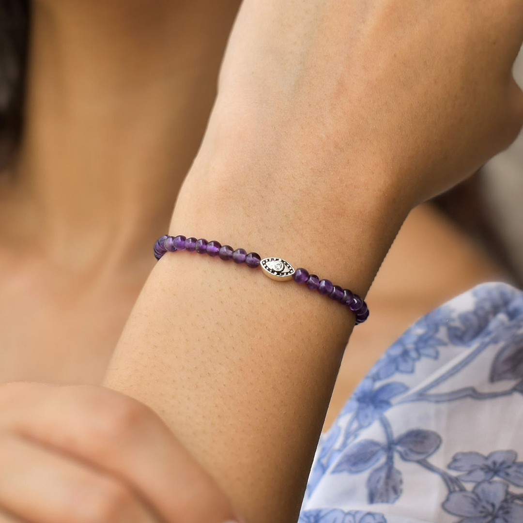 Lupus Awareness Evil Eye Charm Bracelet
