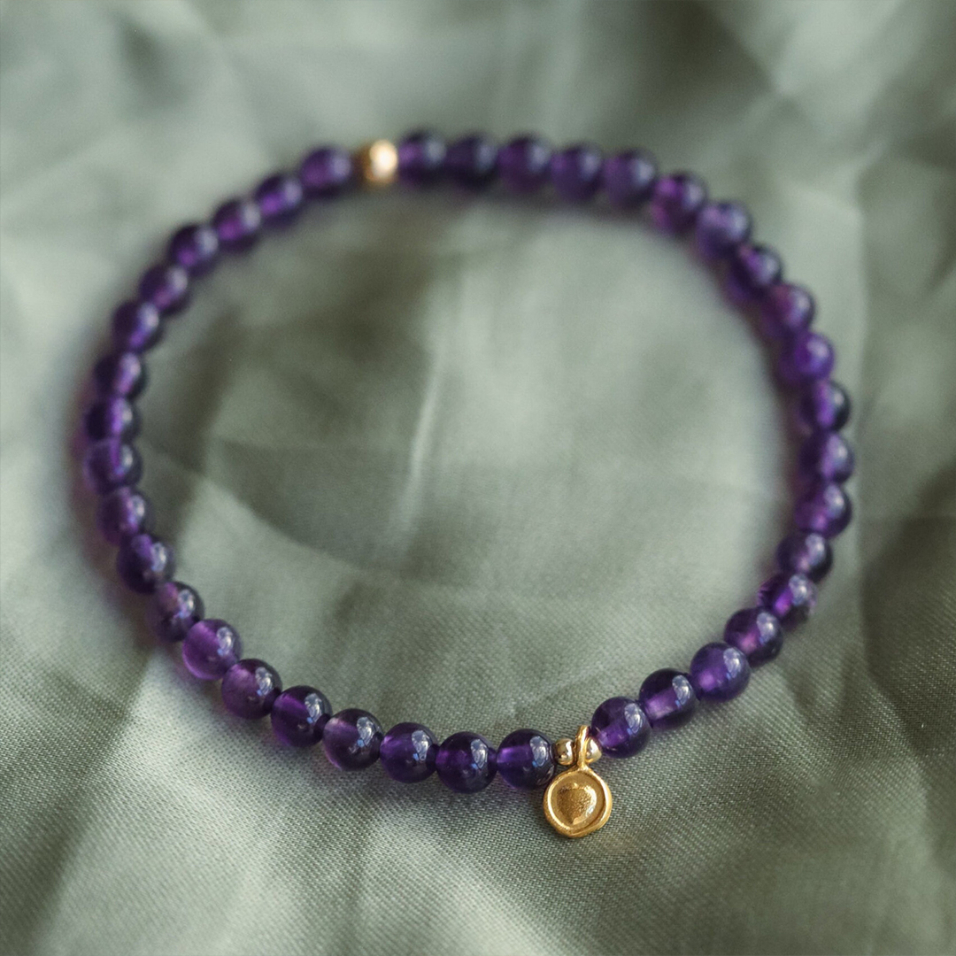 Lupus Awareness Purple Amethyst Beaded Bracelet