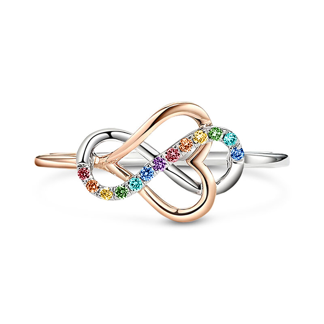 Star Mom Infinity Love Heart Ring