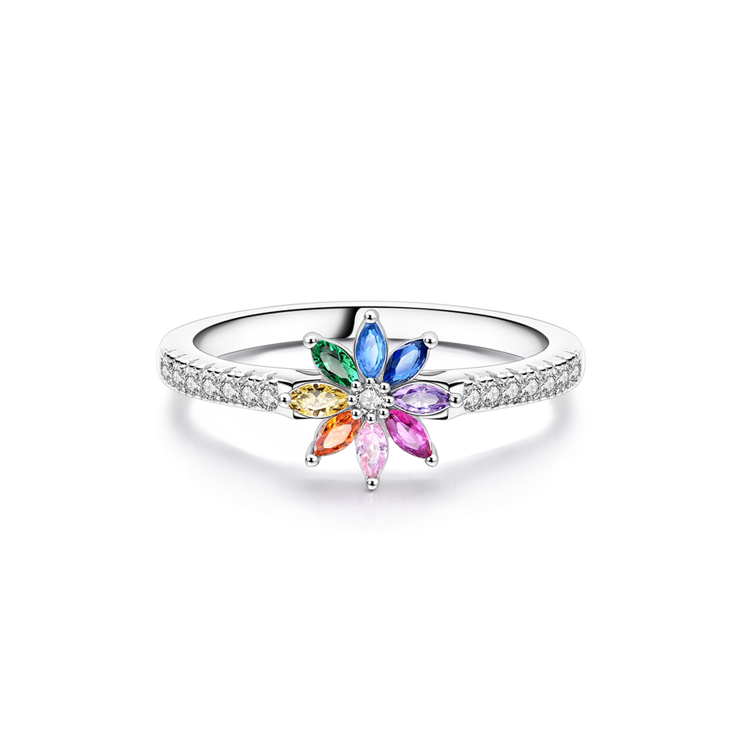 Autism Awareness Gift Rainbow Lotus Ring