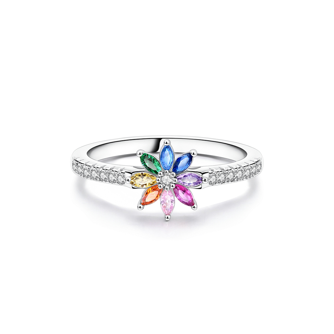 Autism Awareness Gift Rainbow Lotus Ring
