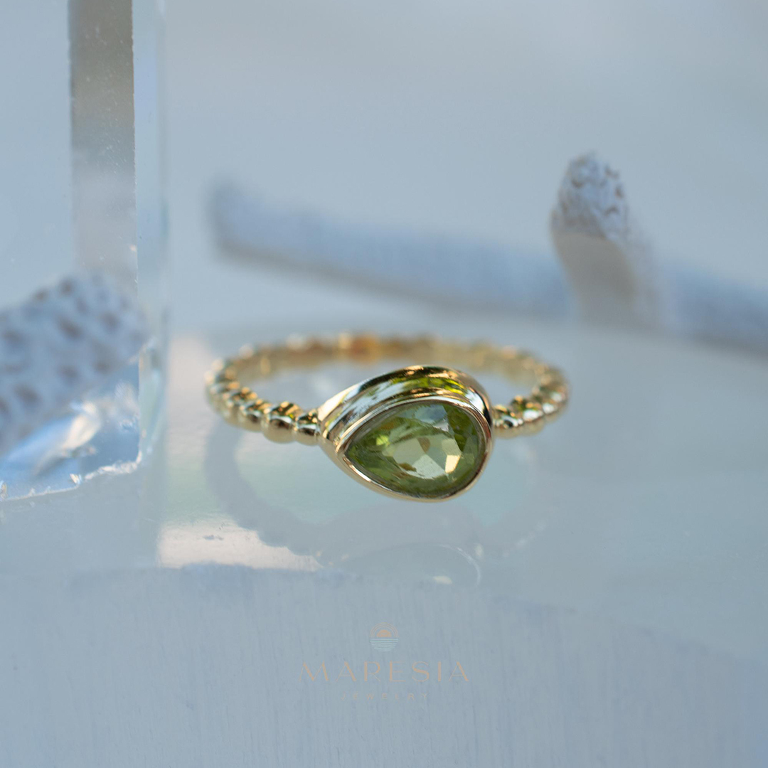 Kidney Disease Awareness Peridot Gold Ring