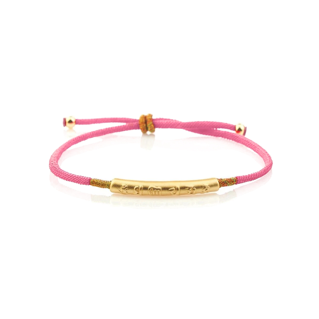 Tibetan Pink String Bracelet for Healing & Hope