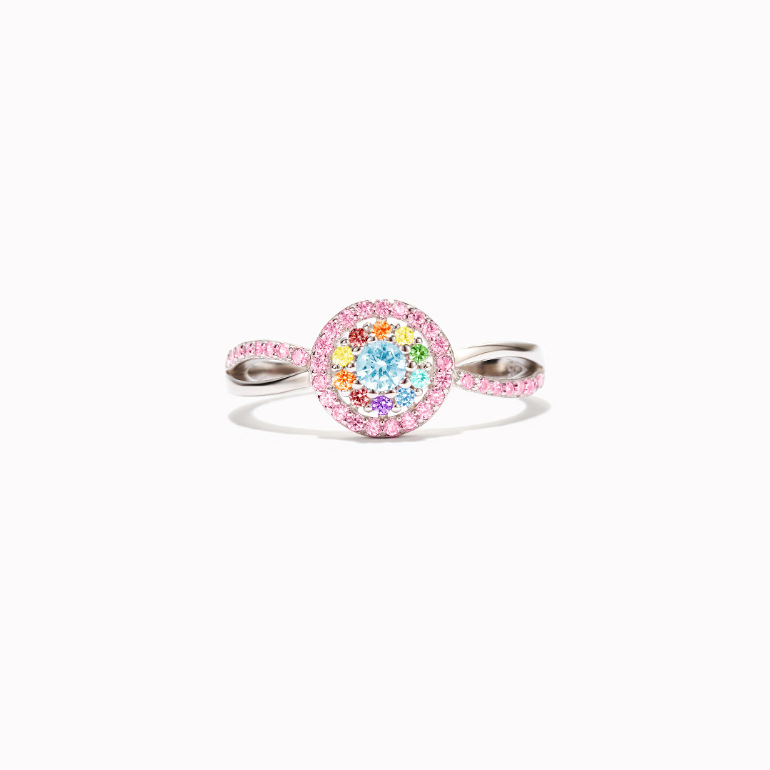 Mama To An Angel And A Rainbow Circle Ring
