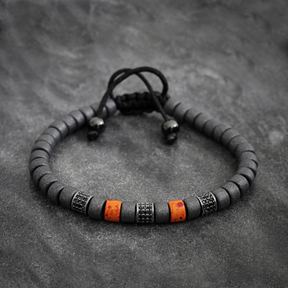 Multiple Sclerosis Warrior Orange Gray Beaded Bracelet