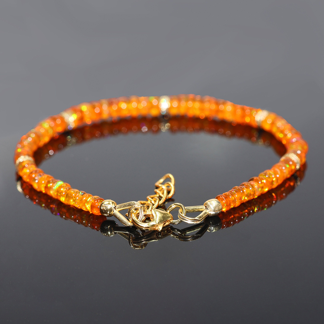Multiple Sclerosis Awareness Fire Opal Bracelet