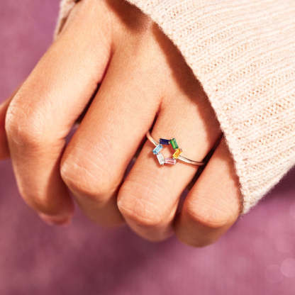 3-6 Baguette Birthstones Ring