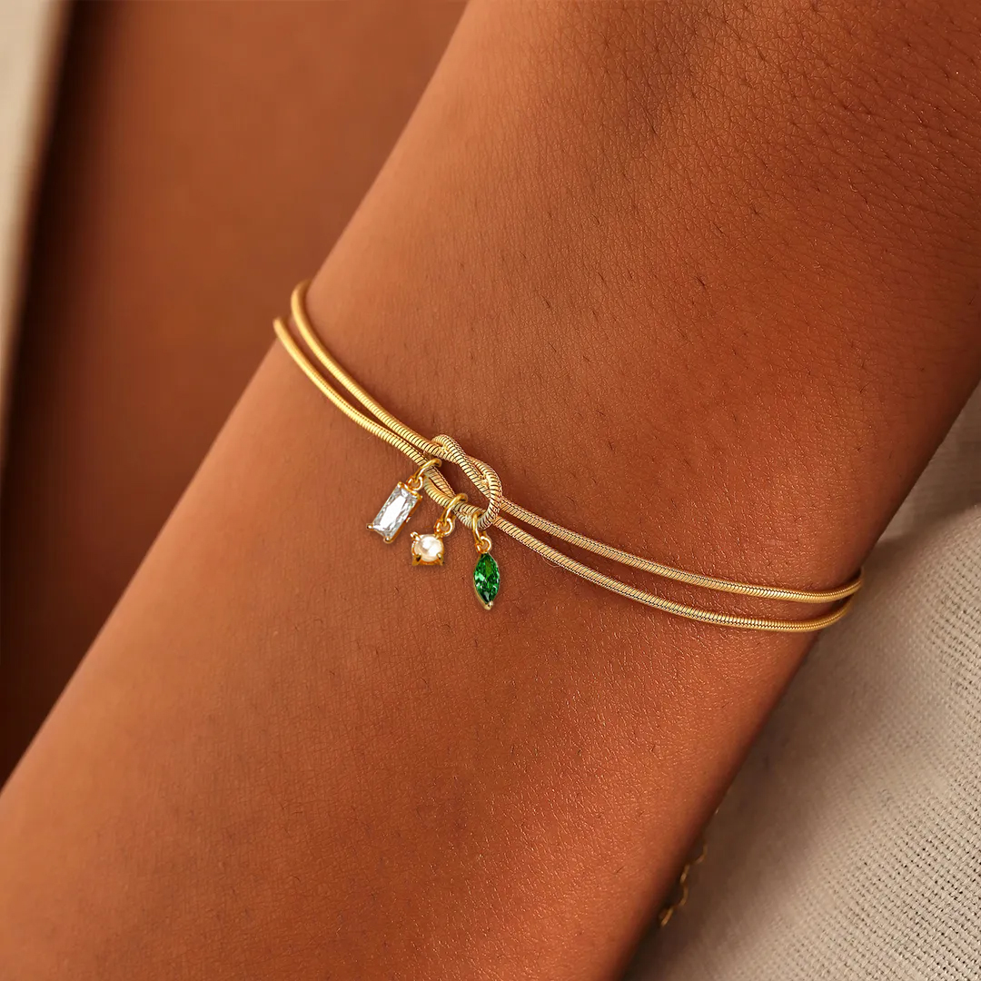 Tied in Love Custom Birthstone Bracelet
