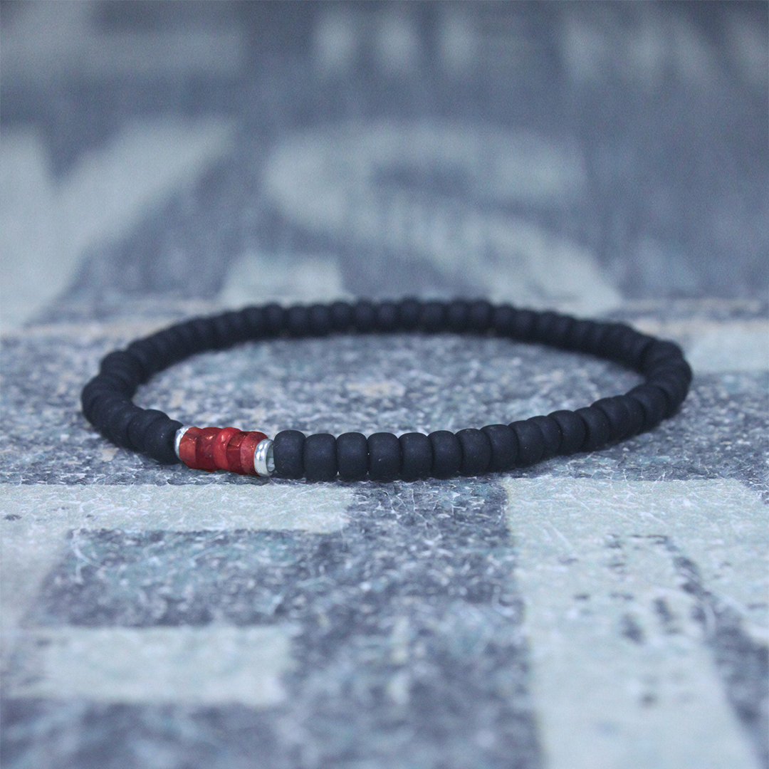 Diabetes Awareness Red bead Center Bracelet