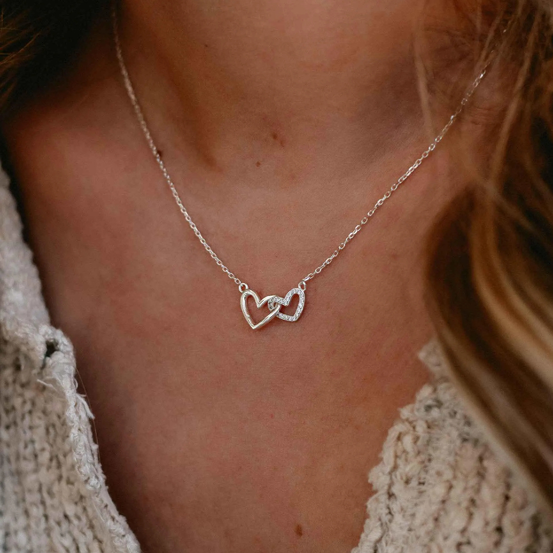 Double Heart Intertwined Necklace