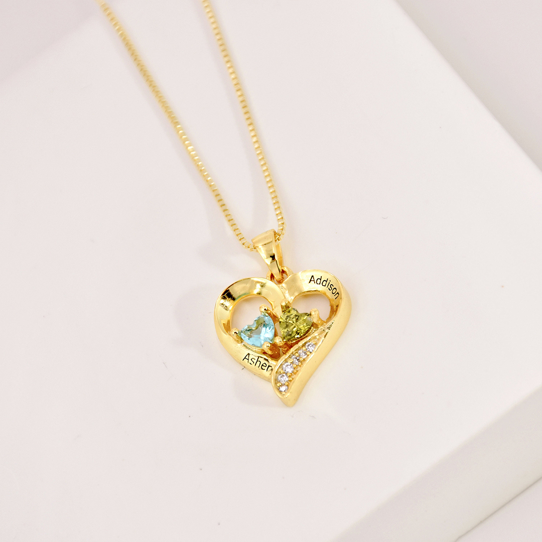 Personalized YOU & ME Stones And Names Love Necklace