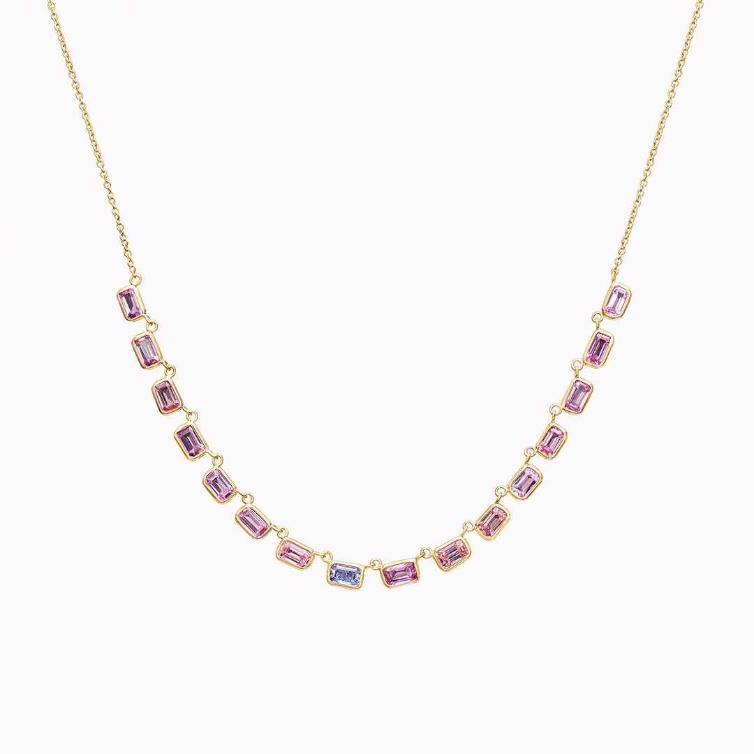 Personalized 1-16 Baguette Birthstones Necklace
