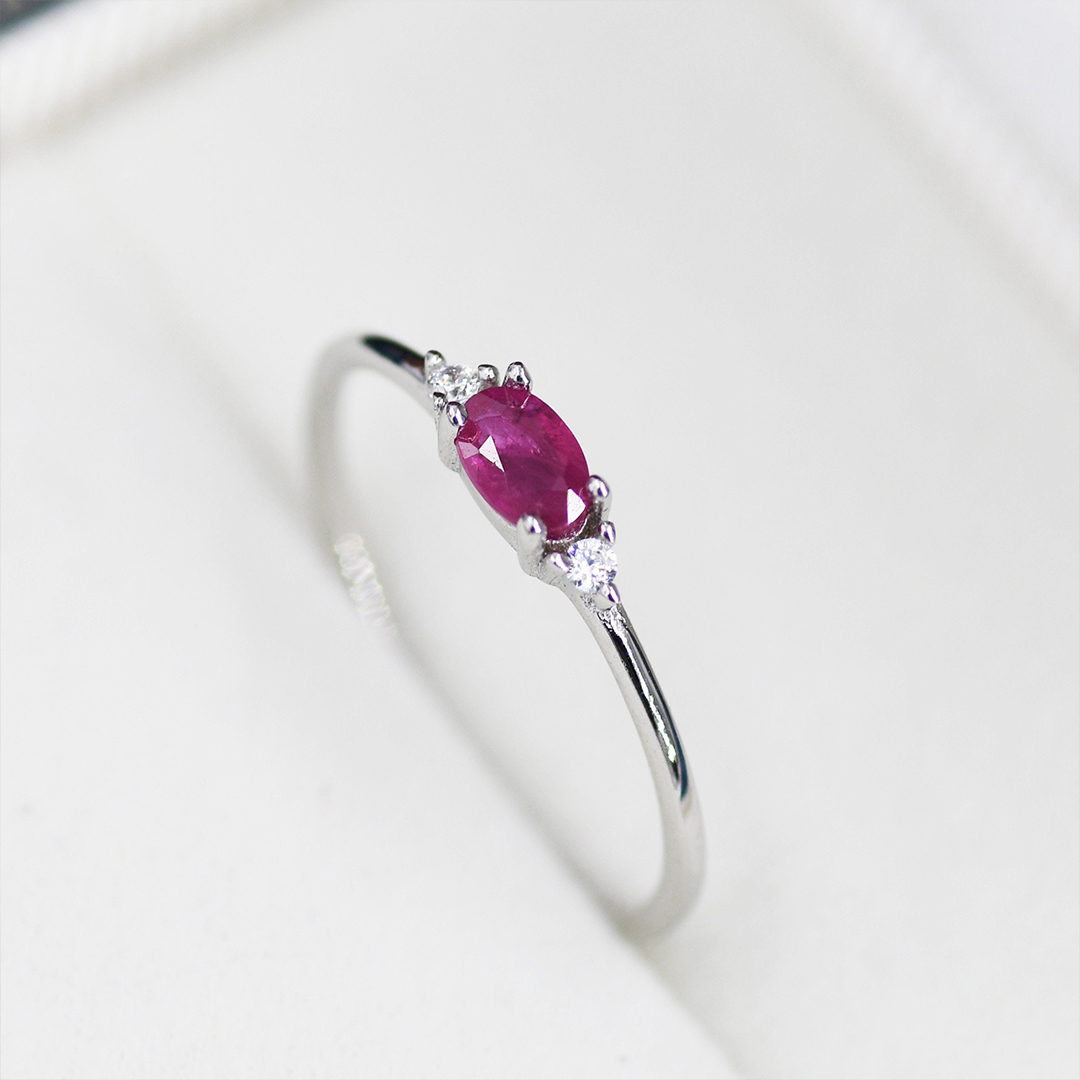 Breast Cancer Gift Natural Ruby Ring