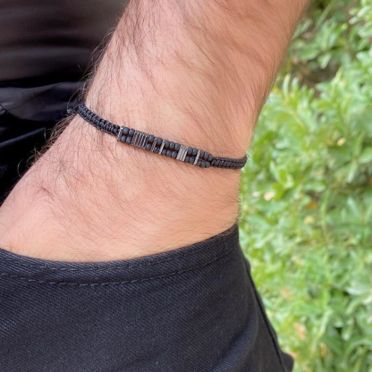 Fuck Diabetes Black Bead Morse Code Bracelet