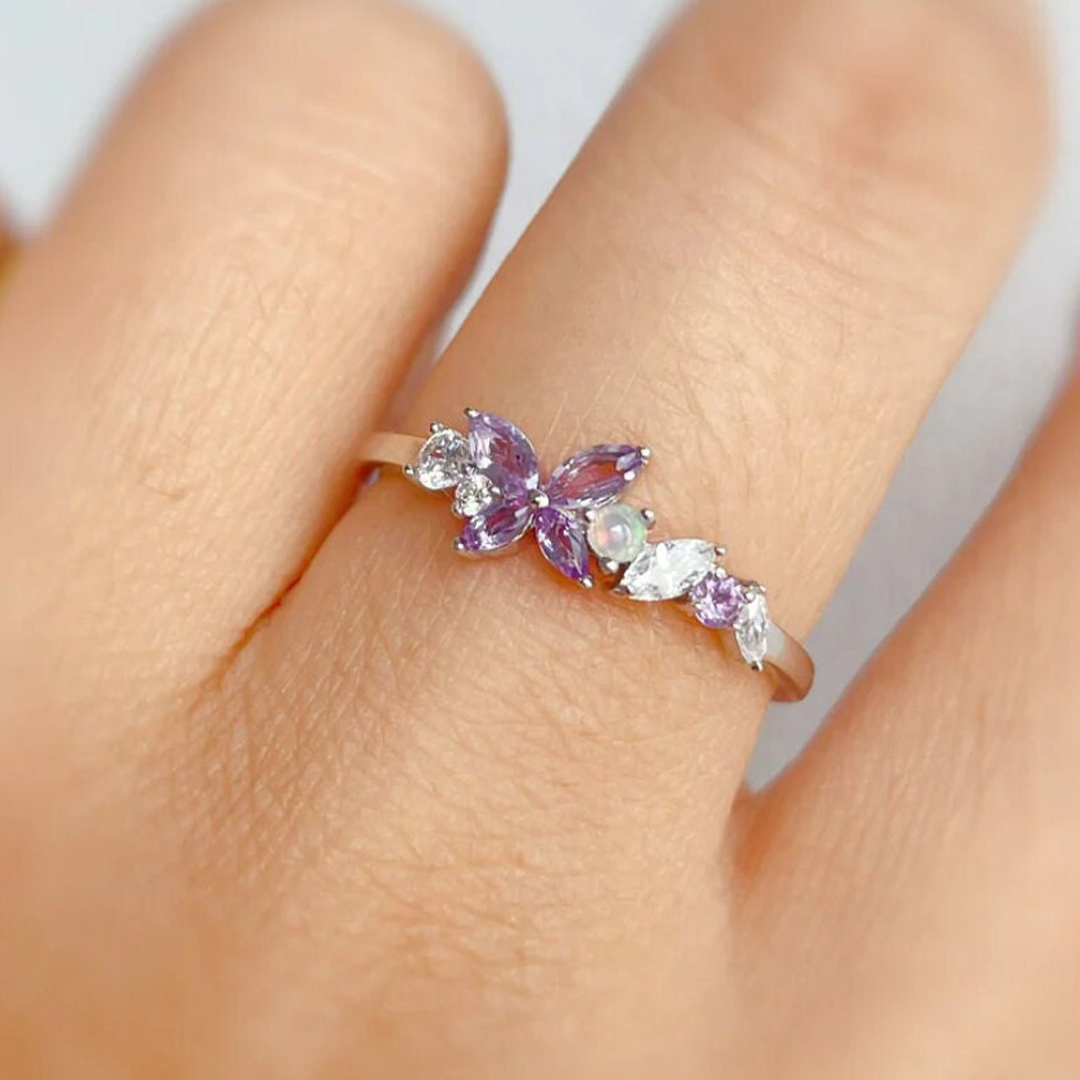 World Sjogren's Awareness Purple Butterfly Ring