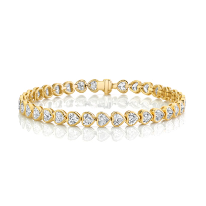 To Me From Me Bezeled Heart Diamond Tennis Bracelet
