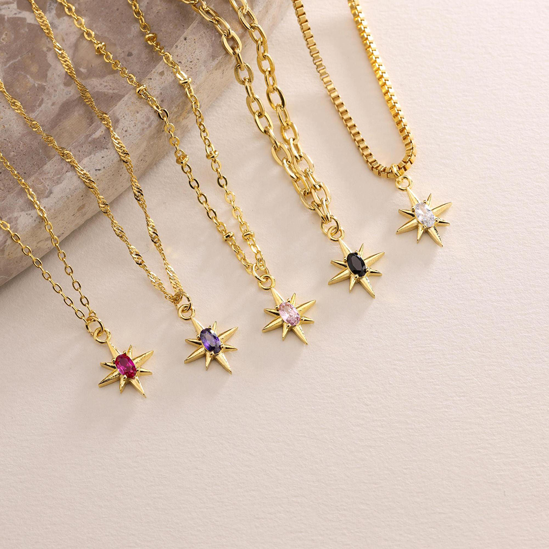 North Star Pave Pendant Necklace