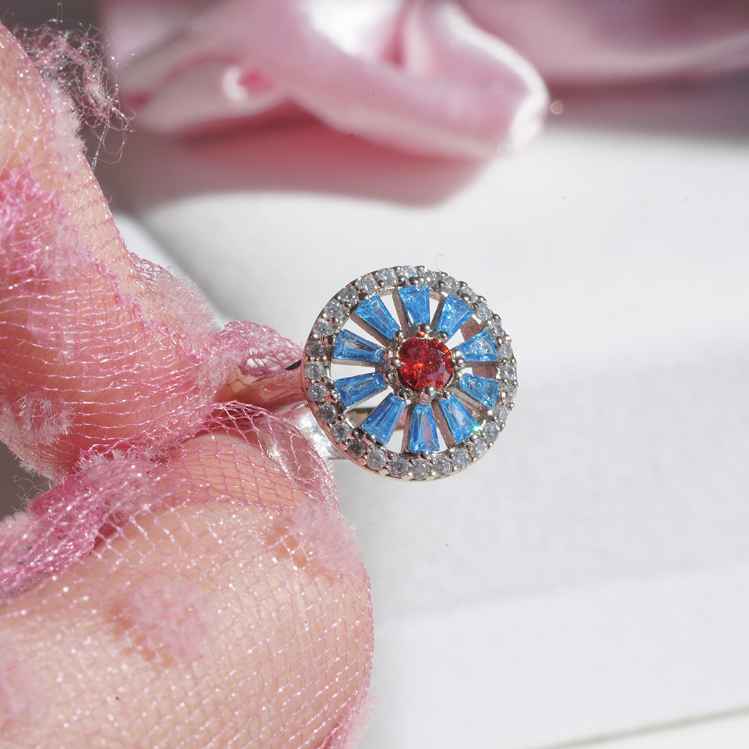Diabetes Awareness Blue Wheel Ring