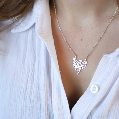 Strength in Rebirth Dainty Phoenix Necklace