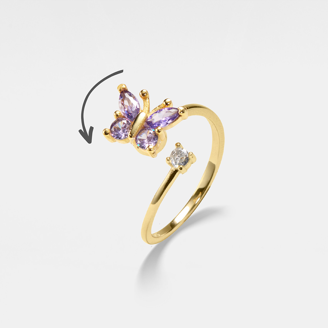 Lupus Awareness Butterfly Fidget Spinner Ring