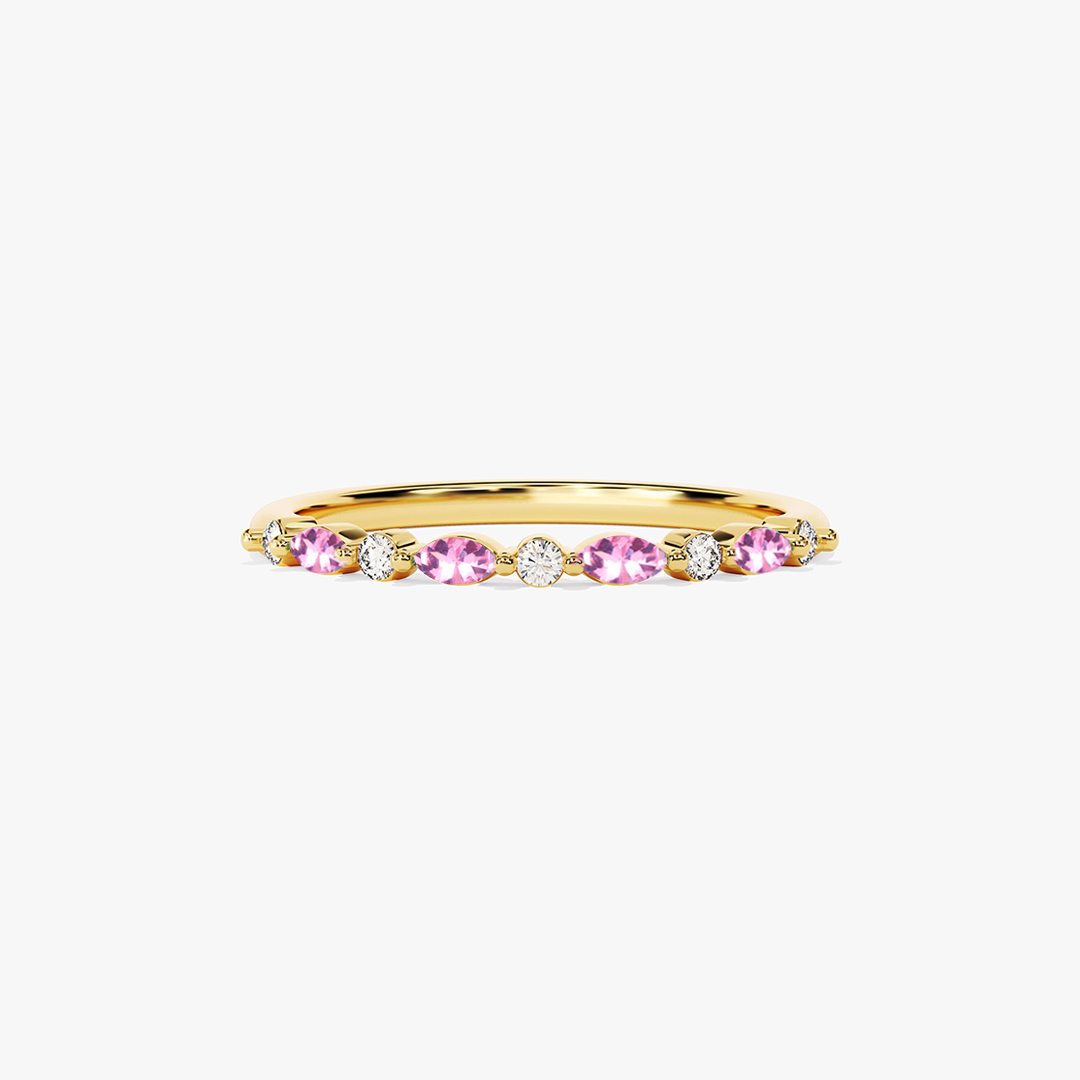 I Am Enough Pink Marquise Ring