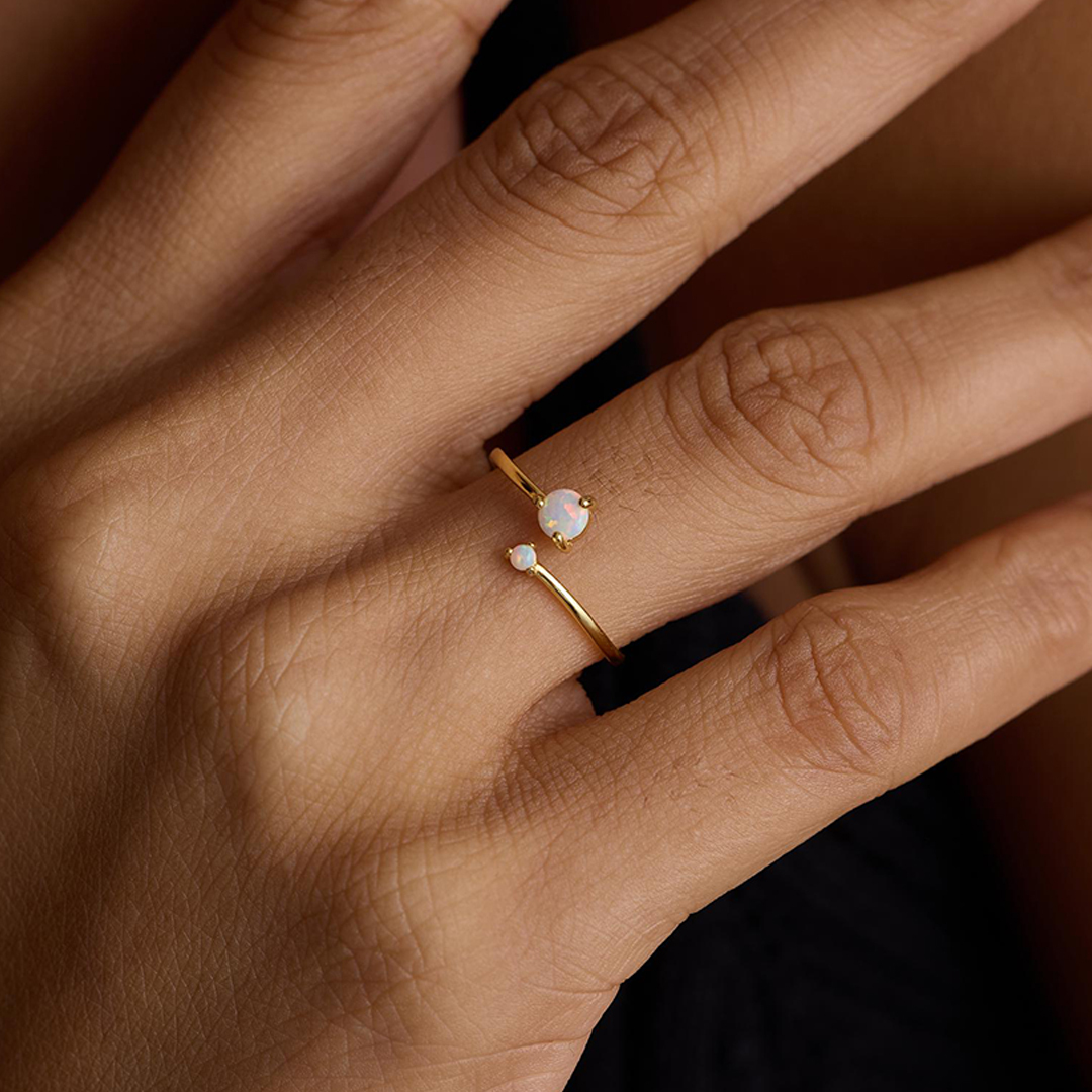 Self Love Minimalist White Opal Ring