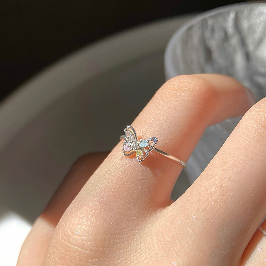 Choosing Peace Choosing Me Colorful Butterfly Ring
