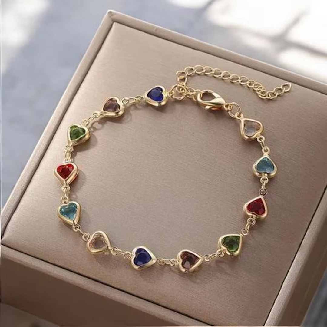 Custom 1-12 Birthstones Her Heartline Bracelet