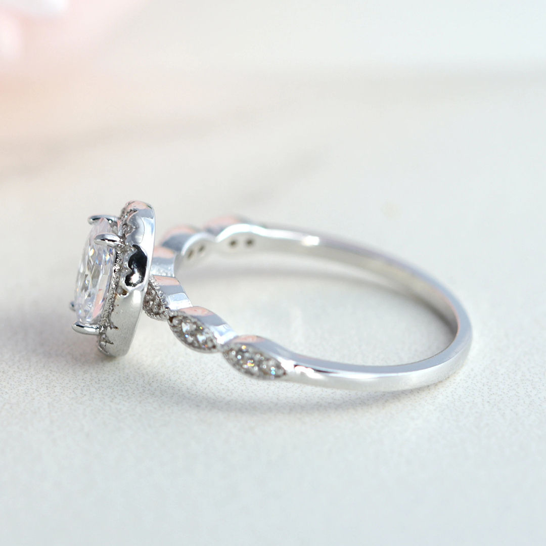 To Me With Love Oval Cut Halo Ring