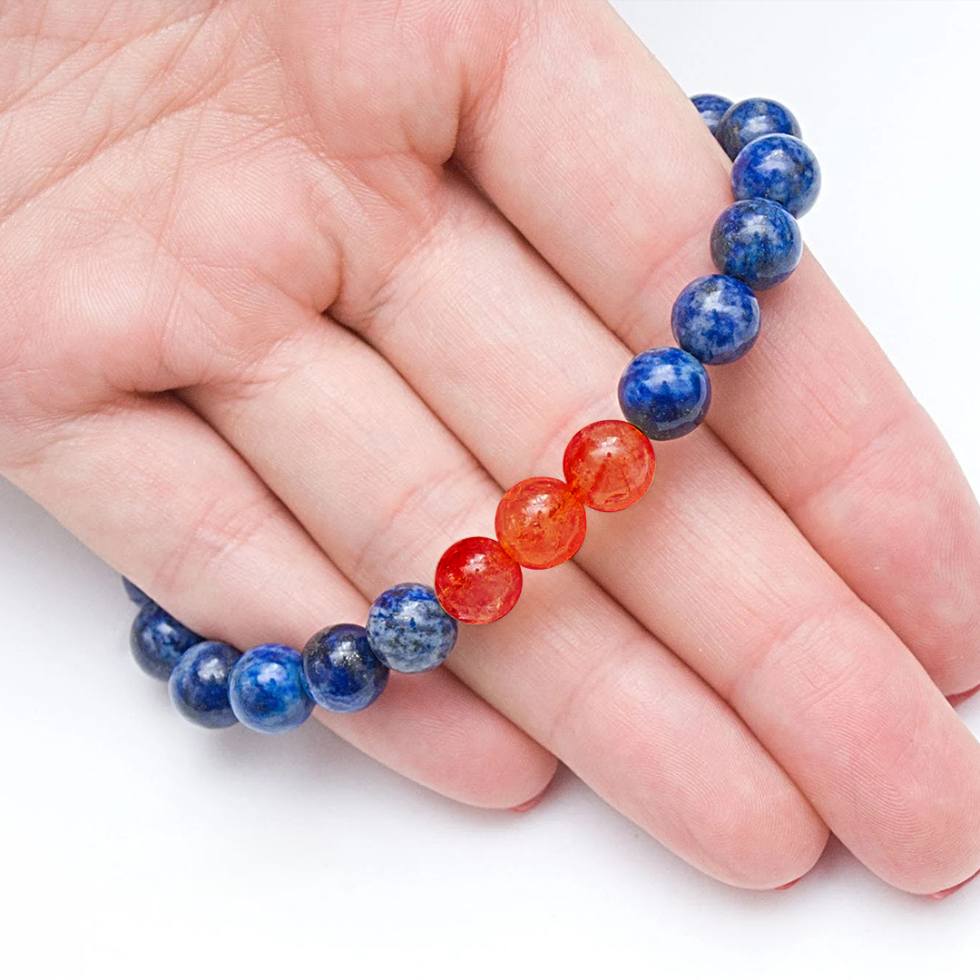 Diabetes Awareness Yellow And Blue Lapis Lazuli Bracelet