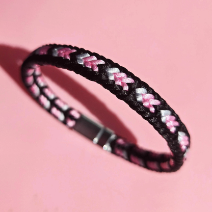 I Am Enough Breast Cancer Awareness Braided Bracelet