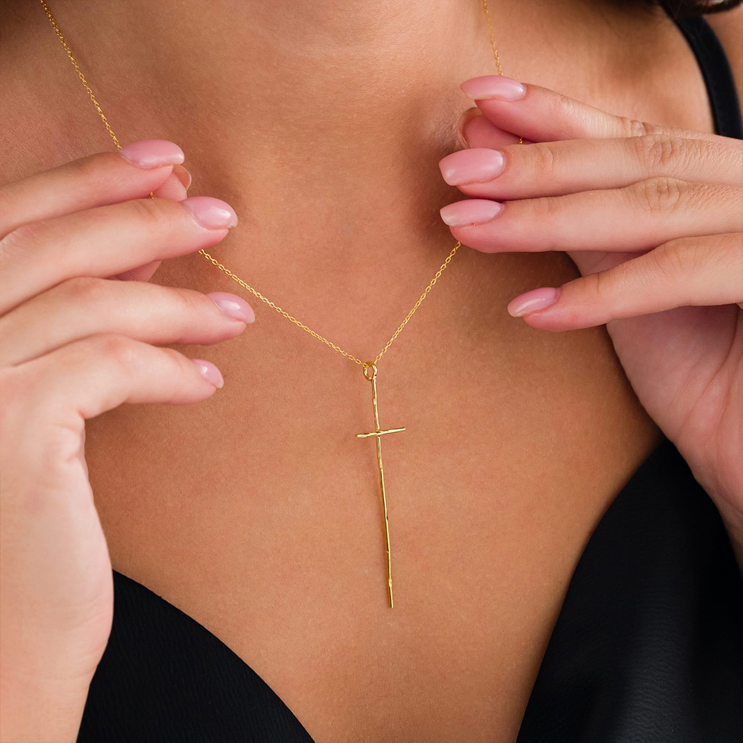 Self Love Dainty Long Cross Necklace